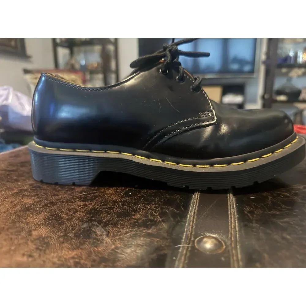 Dr. martens 1461 Oxford Smooth Black Leather size 7 womens shoes 8.5 NWOB